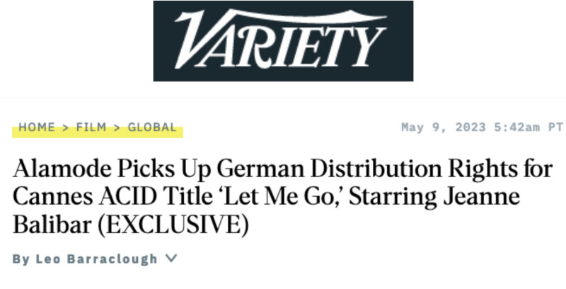 Thumbnail for sales news: 'LET ME GO' sold to Germany